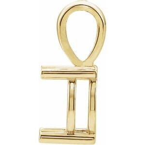 14K Gold Oval 4-Prong Cabochon Pendant Mounting Available in 5x3mm - 12x10mm