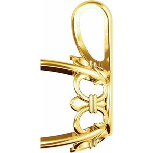 14K Gold Oval 4-Prong Fleur-de-lis Pendant Mounting Available in 6x4mm - 12x10mm