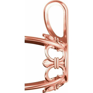 14K Gold Oval 4-Prong Fleur-de-lis Pendant Mounting Available in 6x4mm - 12x10mm