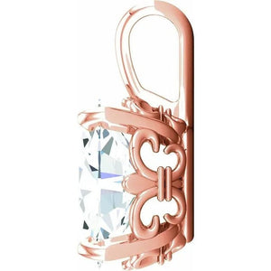14K Gold Oval 4-Prong Fleur-de-lis Pendant Mounting Available in 6x4mm - 12x10mm