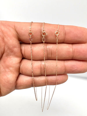 14K Rose Gold Singapore Chain 18 inches Available in 0.7mm - 1mm Thickness