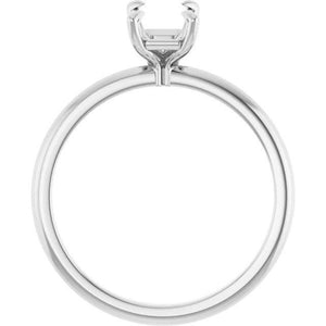 14K Gold Emerald Solitaire Engagement Ring Mounting Available in 6x4mm - 12x10mm