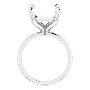 14K Gold Square Solitaire Engagement Ring Mounting Available in 4x4mm - 10x10mm