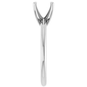 14K Gold Round Solitaire Engagement Ring Mounting Available in 4.1mm - 12mm
