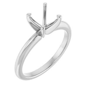 14K Gold Round Solitaire Engagement Ring Mounting Available in 4.1mm - 12mm