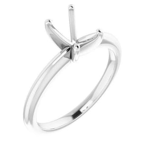 14K Gold Square Solitaire Engagement Ring Mounting Available in 3x3mm - 10x10mm