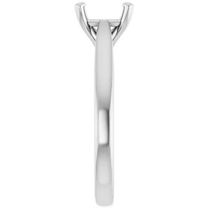 14K Gold Square Solitaire Engagement Ring Mounting Available in 4x4mm - 10x10mm