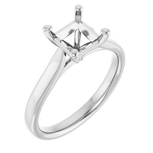 14K Gold Square Solitaire Engagement Ring Mounting Available in 4x4mm - 10x10mm