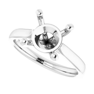 14K Gold Round Solitaire Engagement Ring Mounting Available in 4.1mm - 12mm