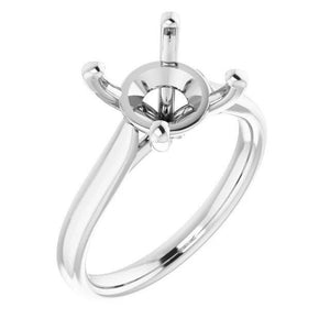 14K Gold Round Solitaire Engagement Ring Mounting Available in 4.1mm - 12mm