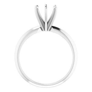 14K Gold Round 6-Prong Light Solitaire Ring Mounting - Jewelry Setting