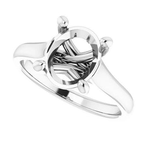 14K Gold Oval Solitaire Engagement Ring Mounting Available in 6x4mm - 12x10mm