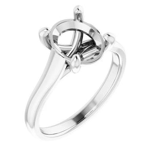 14K Gold Oval Solitaire Engagement Ring Mounting Available in 6x4mm - 12x10mm