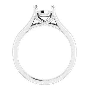 14K Gold Round Solitaire Engagement Ring Mounting Available in 4.1mm - 12mm