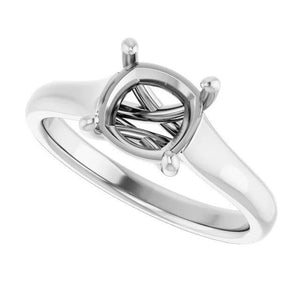 14K Gold Cushion Solitaire Engagement Ring Mounting Available in 5x5mm - 10x10mm