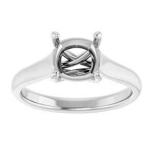 14K Gold Cushion Solitaire Engagement Ring Mounting Available in 5x5mm - 10x10mm