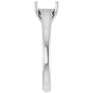 14K Gold Cushion Solitaire Engagement Ring Mounting Available in 5x5mm - 10x10mm
