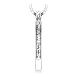 14K Gold Square Solitaire Engagement Ring Mounting Available in 4x4mm - 10x10mm