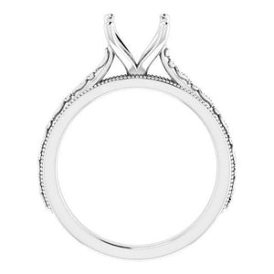 14K Gold Square Solitaire Engagement Ring Mounting Available in 4x4mm - 10x10mm