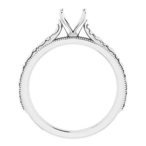 14K Gold Round Solitaire Engagement Ring Mounting Available in 4.1mm - 10mm