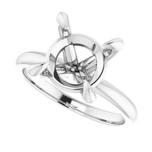 14K Gold Round Solitaire Engagement Ring Mounting Available in 4.1mm - 12mm