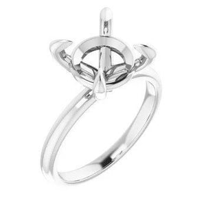 14K Gold Round Solitaire Engagement Ring Mounting Available in 4.1mm - 12mm