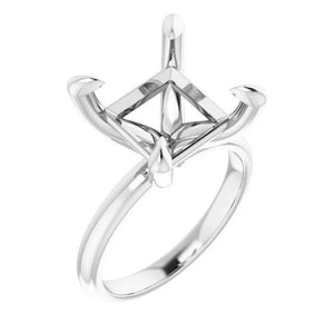 14K Gold Square Solitaire Engagement Ring Mounting Available in 4x4mm - 10x10mm