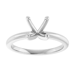 14K Gold Round Solitaire Engagement Ring Mounting Available in 4.1mm - 12mm