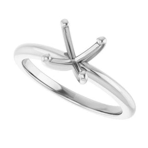 14K Gold Round Solitaire Engagement Ring Mounting Available in 4.1mm - 12mm