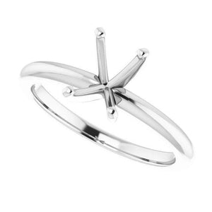 14K Gold Square Solitaire Engagement Ring Mounting Available in 3x3mm - 10x10mm
