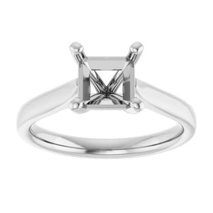 14K Gold Square Solitaire Engagement Ring Mounting Available in 4x4mm - 10x10mm
