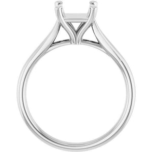 14K Gold Square Solitaire Engagement Ring Mounting Available in 4x4mm - 10x10mm