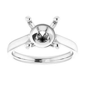 14K Gold Round Solitaire Engagement Ring Mounting Available in 4.1mm - 12mm