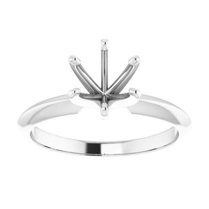 14K Gold Round 6-Prong Light Solitaire Ring Mounting - Jewelry Setting