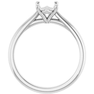 14K Gold Oval Solitaire Engagement Ring Mounting Available in 6x4mm - 12x10mm