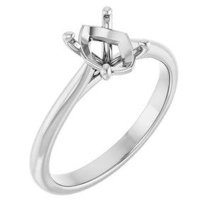 14K Gold Oval Solitaire Engagement Ring Mounting Available in 6x4mm - 12x10mm