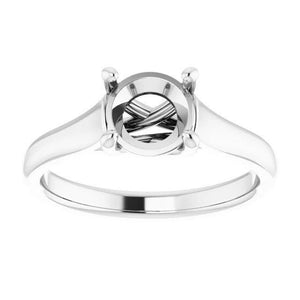 14K Gold Round Solitaire Engagement Ring Mounting Available in 4.1mm - 12mm