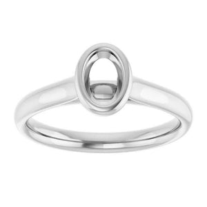 14K Gold Oval Bezel Solitaire Engagement Ring Mounting Available in 6x4mm - 9x7mm