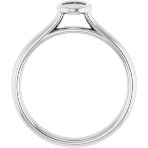 14K Gold Oval Bezel Solitaire Engagement Ring Mounting Available in 6x4mm - 9x7mm