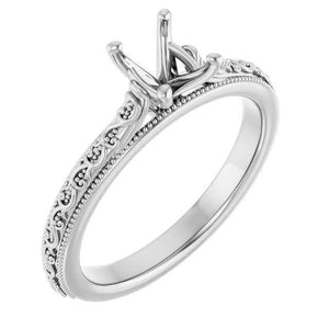 14K Gold Oval Solitaire Engagement Ring Mounting Available in 5x3mm - 10x8mm