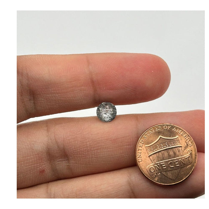 Loose Black Rutile Quartz Gemstone - Round Shape 6.5mm for Jewelry Making