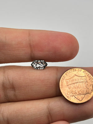 Loose Black Rutile Quartz Gemstone - Elongated Hexagon Shape 9x5mm for Jewelry Making