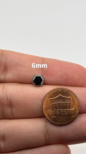 Natural Hexagon Shape Black Diamond AAA Quality Available in 5.5x5.5MM- 7x7MM - GIA Quality Assurance Report