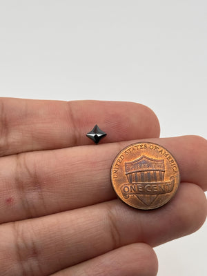 Black Diamond 4-Sided Double-Sided Star Cut Gemstone – Unique Loose Black Diamond for Custom Jewelry, Earrings, and Rings