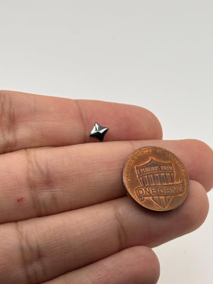 Black Diamond 4-Sided Double-Sided Star Cut Gemstone – Unique Loose Black Diamond for Custom Jewelry, Earrings, and Rings