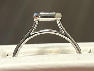 14K Gold Emerald Bezel Solitaire Engagement Ring Mounting Available in 6x4mm - 10x8mm