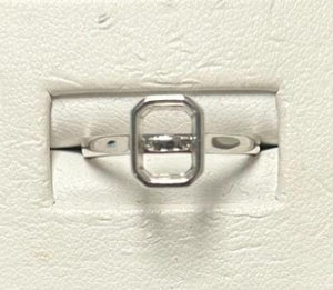 14K Gold Emerald Bezel Solitaire Engagement Ring Mounting Available in 6x4mm - 10x8mm