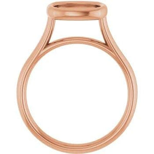14K Gold Cushion Bezel Solitaire Engagement Ring Mounting Available in 5x5mm - 8x8mm