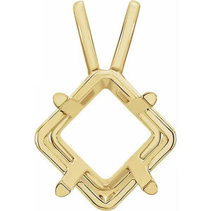 Square 4-Prong Pendant Mounting: DIY Gemstone Jewelry