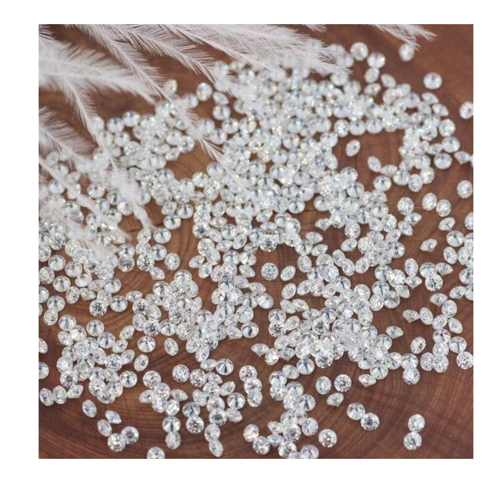 Lab Created DEF Color Melee Round White Moissanite 0.8MM-0.9MM